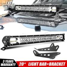 20" LED Light Bar 400W+Hood Mounting Bracket+Wire for Jeep Wrangler JK JKU 07-17