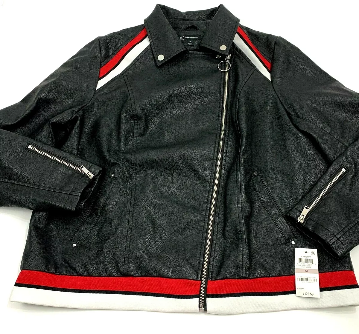 Striped moto jacket clearance