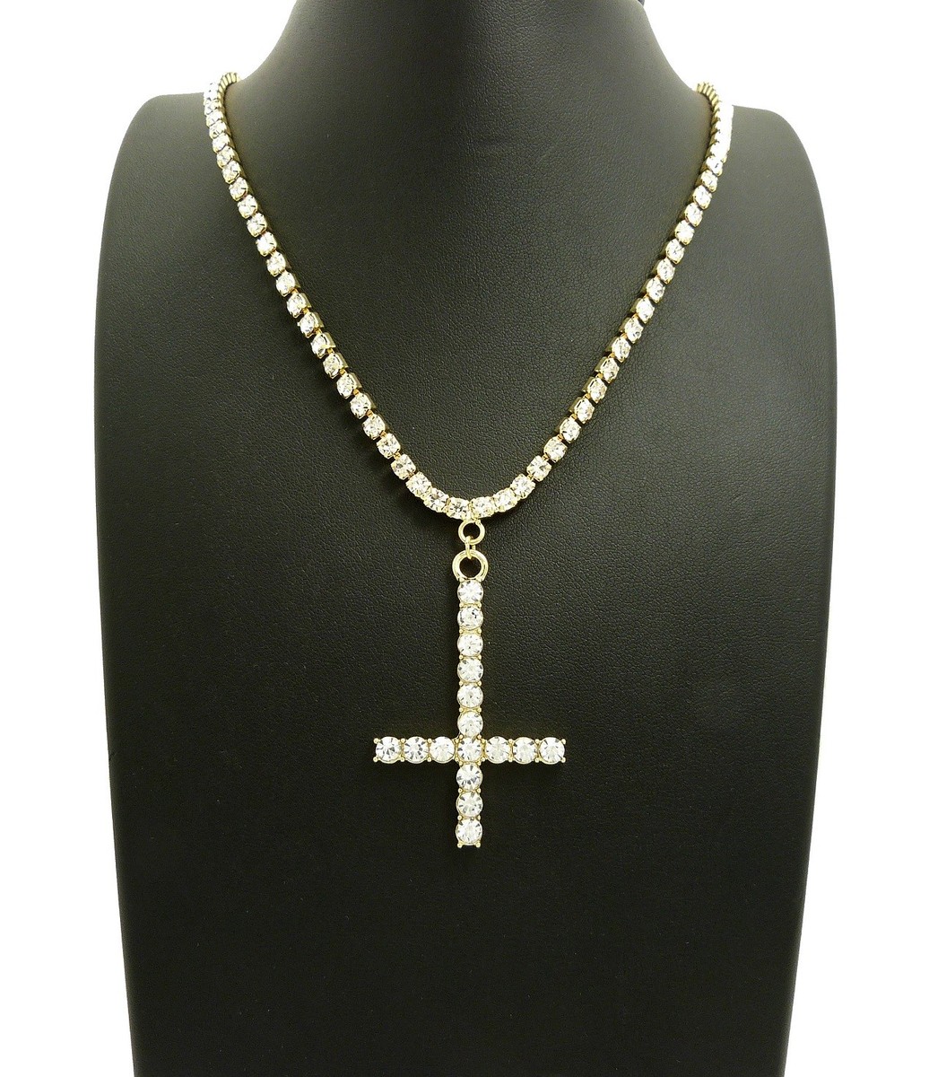 アクセサリー lil Iced Hip Hop Lil Uzi Vert's Cross Pendant & 18