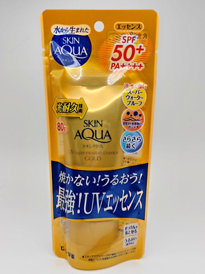 [US Seller] Rohto Skin AQUA UV Super Moisture Essence Gold SPF50+ PA++++ 80g New
