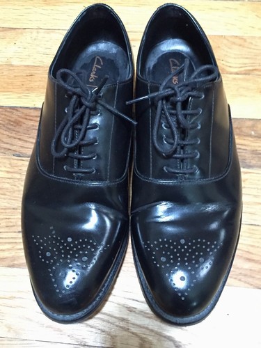 Clarks Men’s Black Leather Oxford Lace Up Dress Formal Shoes Size 7 1/2 - Picture 6 of 11