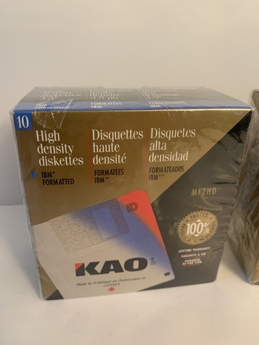 KAO Floppy Discs 10 Pack 3.5 High Density Diskettes NEW SEALED - Picture 2 of 4