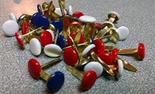Red, White & Blue Large Round Brads Assorted Bulk 50ct - 4th of July - Americana