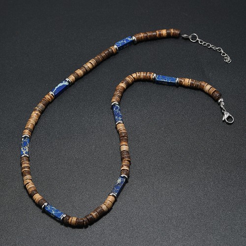 Collar con cuentas de cáscara de coco geométrico tribal étnico bohemia para hombre joyería - Imagen 13 de 115