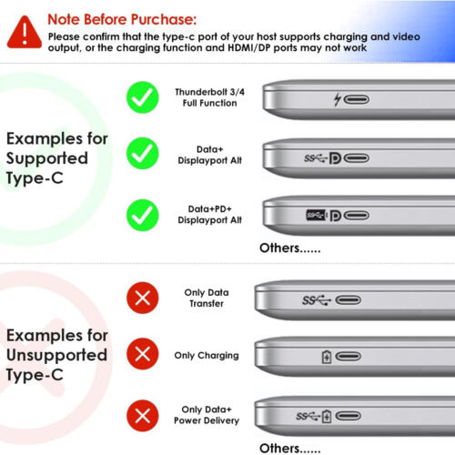 USB C Docking Station Triple Display 140W PD3.1 10G USB-C 2x8K HDMI 8K DP RJ45 - Picture 7 of 12