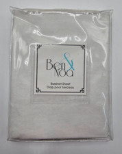 Kushies Ben and Noa Fitted Bassinet Cotton Flannel Sheet 18x30 White