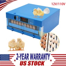 Digital Fully Automatic 64 Egg Incubator Egg Hatching Machine Chicken 12V/110V