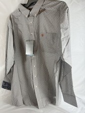 New Ariat Men's White Classic Fit Button Down Shirt