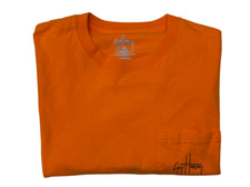 Guy Harvey Men's Orange Blue Water Marlin Shark Graphic T-Shirt Size Medium