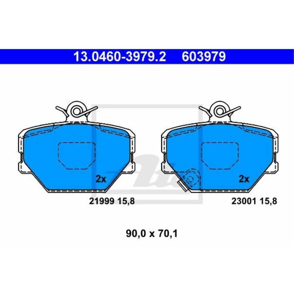 ATE BremsbeläGe 13.0460-3979.2 BremsklöTze FüR Smart Fortwo Coupe 450-image