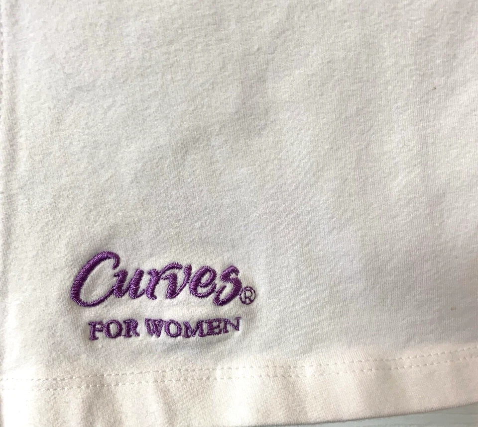 Blusa de treino atlética com logotipo curvas feminina e sutiã esportivo embutido plus 2X vintage anos 90 - Imagem 4 de 4