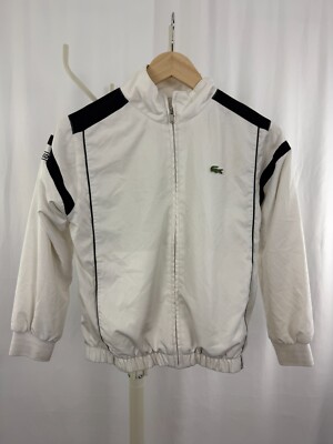 Lacoste Sport Kinder Trainingsjacke weiß Reißverschluss Größe 10Y 140 cm Jungen