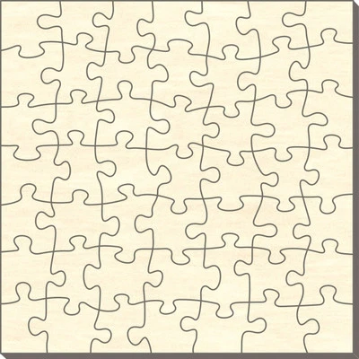 PUZZLENET Blanko Holz-Puzzle Quadrat, 49 Teile, 39x39 cm, zum Selbst Bemalen und Gestalten
