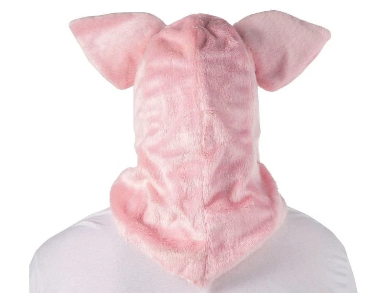 Adult Pig Mask Moving Mouth Overhead Halloween Costume Prop Pink Animated Farm - Image 3 of 4