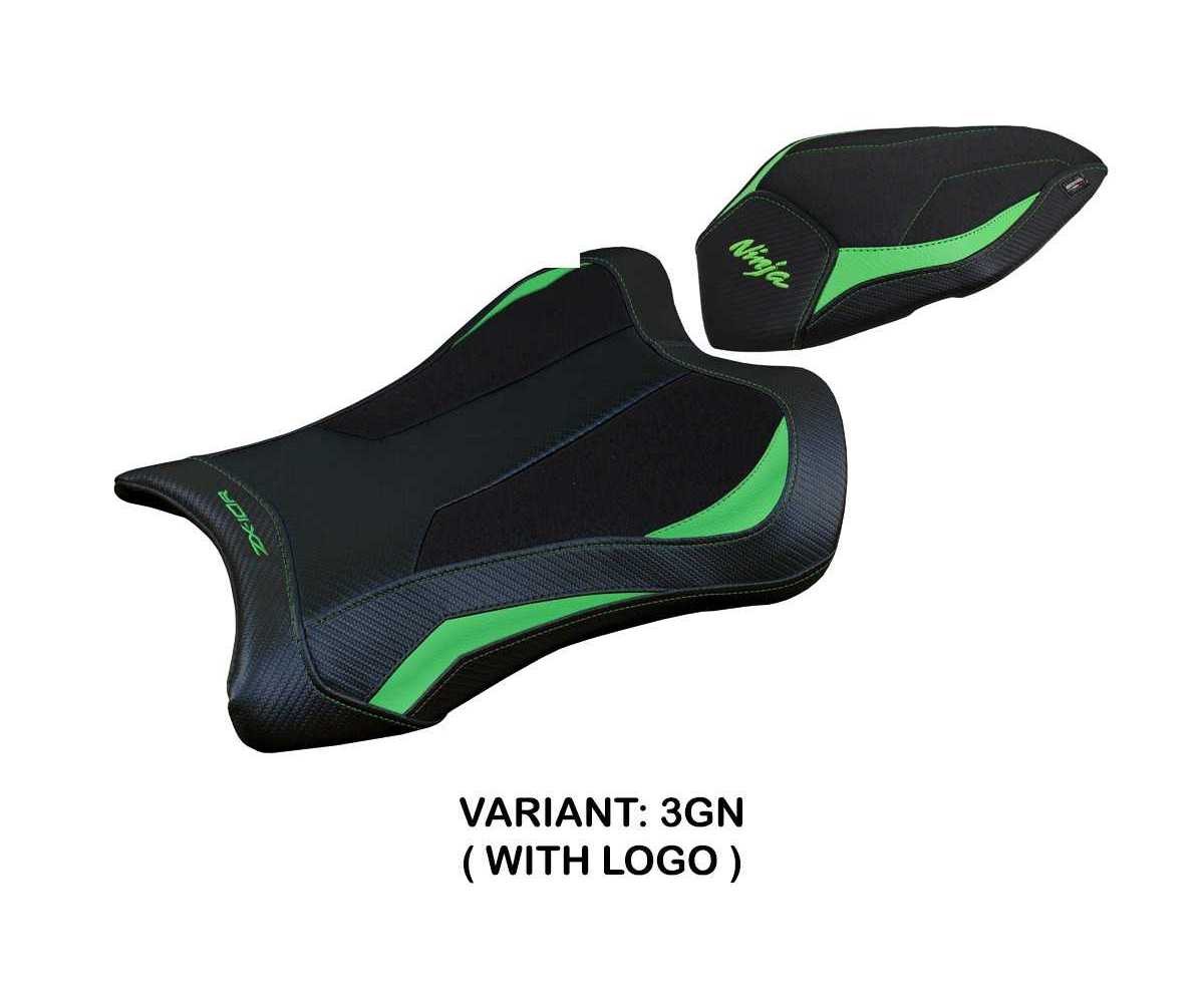 Seat cover Dexter Ultragrip Green GN + logo TPZ Kawasaki Ninja ZX 10 R 2021 2023