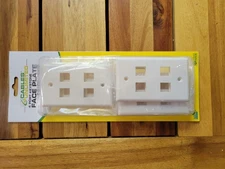 10 Pcs - 4 Port Wall Plate Keystone RJ45 Cat6 Cat5e Insert Jack White WallPlate