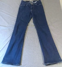 LEVI Strauss And Co Jeans Womens Size 29x34 Blue Dark Denim Classic Boot Stretch