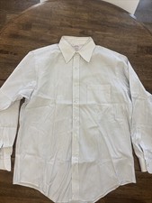 Vintage Brooks Brothers Makers White Banker Striped Dress Shirt Mens 16-34 USA