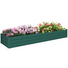 Outsunny Galvanised Raised Bed for Garden, Outdoor Elevated Planter Box Green