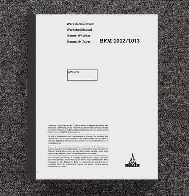 Engine Technical Workshop Repair Manual Deutz B/F/M 1012/1013 0297