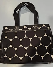 Thirty One Suite Success Tote 821A Big Dot White with Black Dots