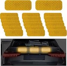 20 PCS Warning Reflective Stickers, Strong Reflective Waterproof Color: Yellow