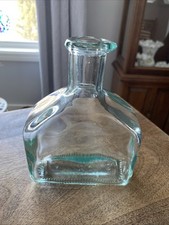 Decanter Pale Green Glass With Pouring Spout, Made In Italy No Stopper