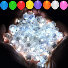 100Pcs White Balloon Lights,Long Standby Time Waterproof Mini Light,Battery Powe
