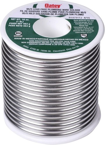 Oatey 22017 Solder 1 lb. 1/8" 95/5 Tin Antimony Lead-Free Potable Water