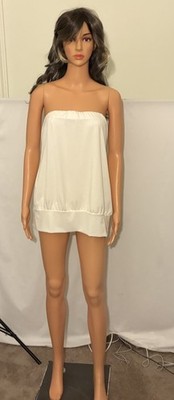 Boston Proper Womens Top Halter Top Ivory Lined Blouse Shirt Size Large NWOT