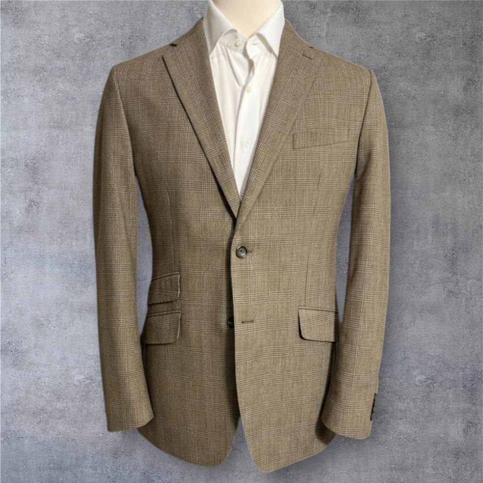 Blazer abrigo deportivo BANANA REPUBLIC ajuste a medida para hombre 42R chaqueta de dos botones a cuadros Foto 2 de 4