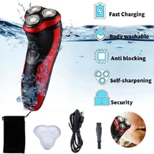Men's Razor Rotary Waterproof Electric Shaver Pop-Up Trimmer Wet Dry Cordless