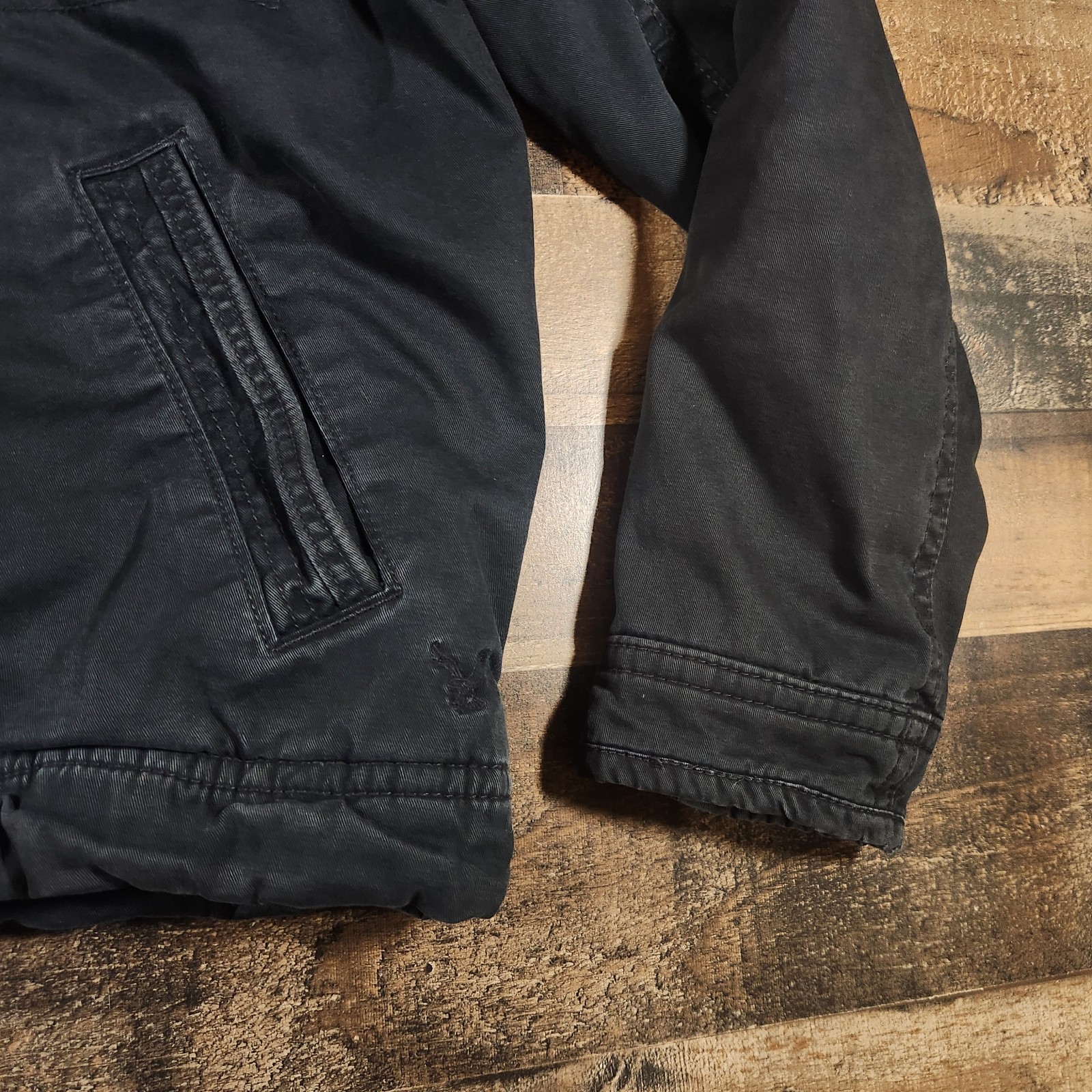 American Eagle Jacket Men Medium Black Flannel Li… - image 5