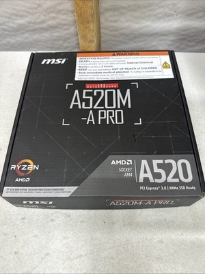 MSI - A520M-A PRO AM4 AMD A520 Motherboard Open Box