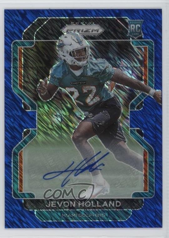 2021 Panini Prizm Blue Shimmer 18/25 Jevon Holland #392 Rookie Auto RC lz7