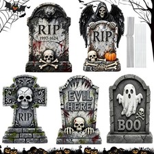 25Inch Halloween Tombstones Huge Graveyard Decorations Outdoor 5 Pack