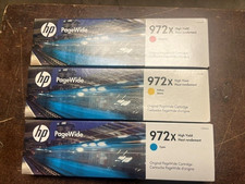 Lot of 3 - HP 972X High Yield M/Y/C PageWide Cartridges SEALED Boxes exp. 2024 