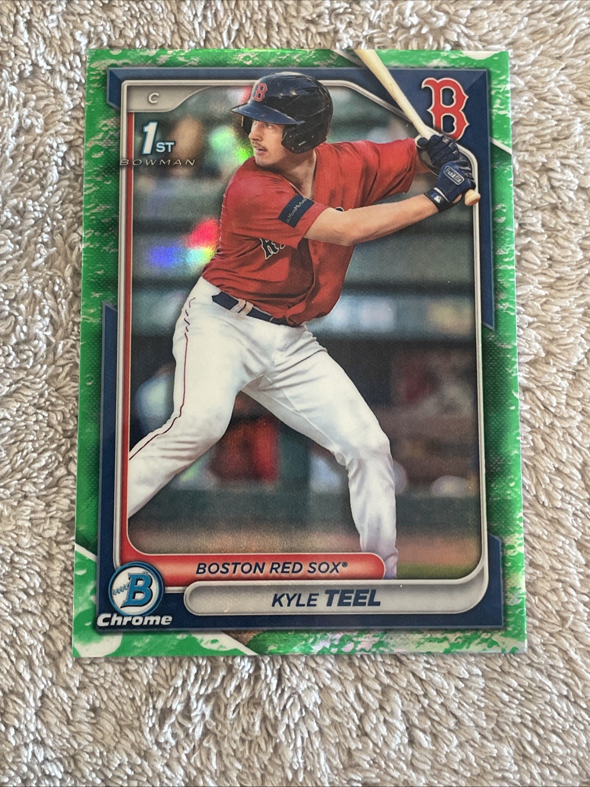 2024 1st Bowman Chrome Prospects Lunar Glow Refractor #BCP-48 Kyle Teel (RC)