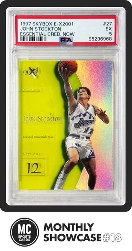 JOHN STOCKTON PSA 5 1997 SKYBOX E-X2001 #27 ESSENTIAL CREDENTIALS NOW 26/27