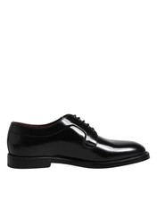 Dolce & Gabbana Black Leather Lace Up Derby Dress Formal Men's Shoes Authentic