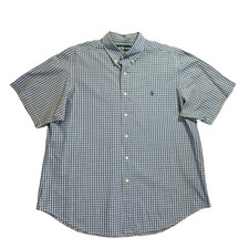 Ralph Lauren Shirt Mens XL Plaid Classic Fit Button Down Short Sleeve Cotton