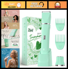 Gentle Dual Head Bikini Trimmer for Women - Waterproof Cordless Electric Shaver,