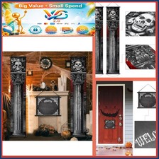 Halloween Banners Skull Gothic Mansion Hanging Decorations Outdoor Party Porch
