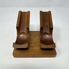 Decatur Collection Genuine Walnut Double Pipe Smoking Pipe Stand
