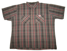 Ben Davis 1/2 Zip Short Sleeve Shirt Men's 3XL Plaid USA