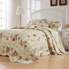 Greenland Home Antique Rose Jumbo Oversized 100 Cotton Bedding Set, Bedsprea...