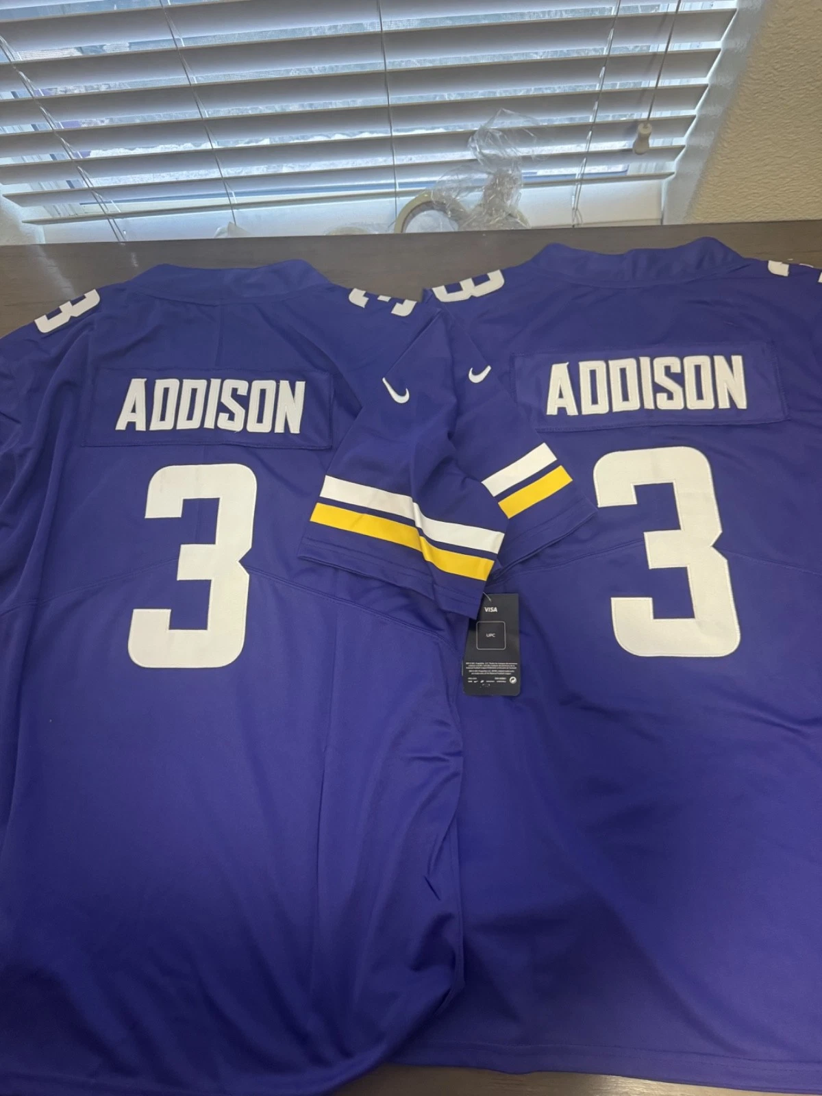 Jordan Addison Vikings Purple Jerseys Mens Size Large NEW