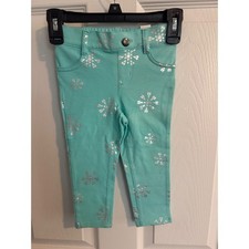 The childrens place girls aqua snowflake leggings pants size 18 24 months