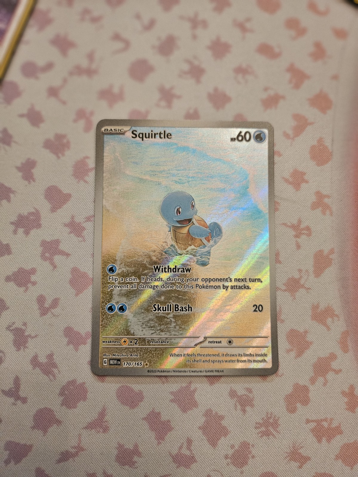 Pokémon TCG Squirtle 170/165 Scarlet & Violet 151 Illustration Rare Holo Card NM