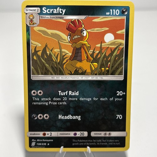 Pokemon SM - Unified Minds Scrafty 138/236 NM Reverse Holofoil
